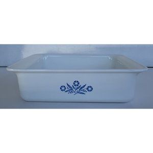 Vintage Corning Ware Blue Cornflower P-322 Square Baking Dish 8x8x2. EUC!